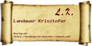 Landauer Krisztofer névjegykártya